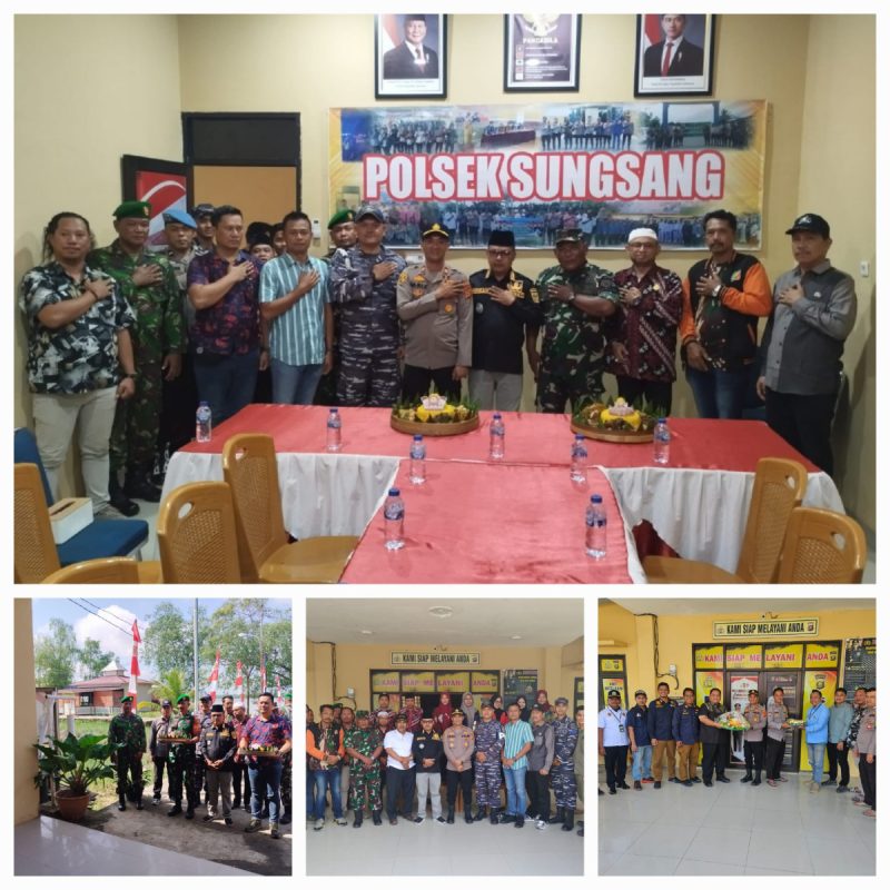 HUT Bhayangkara Ke-79, Kapolsek Sungsang Dapat Kejutan Dari Camat dan Danramil 430-02/Sungsang